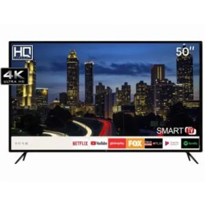 [R$1.326 AME+CC Shoptime] Smart TV LED 50" HQ HQSTV50NY UHD 4K | R$1.473
