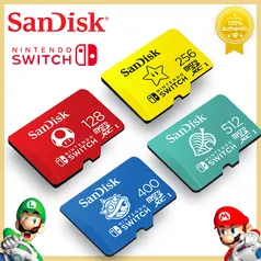 Sandisk Cartão Micro SD para Nintendo Switch Game Expansão, Cartão de Memória, UHS I, C10, MicroSDXC, 64GB, 128GB, 256GB, 512GB - AliExpress