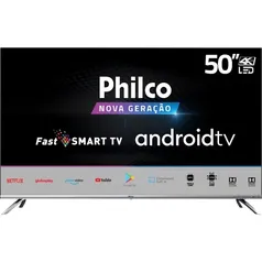 Smart Google Tv Philco 50" Led Borderless 4k, Fast Smart, Áudio Dolby, Com Chromecast Built In - Ptv50g71agbls 4k