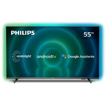 Smart TV Philips 55" Ambilight 4K UHD LED 55PUG7906/78 Dolby Atmos