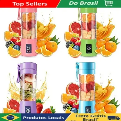 [DoBrasil/Moedas] Mini Liquidificador Portátil Shake Take Juice Cup 6 Lâminas Recarregável