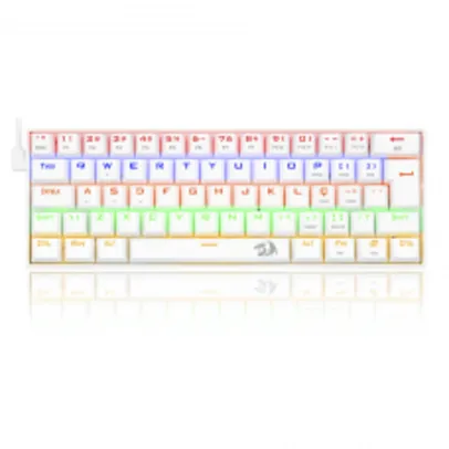 Teclado Gamer Mecânico Redragon Lakshmi Lunar White, Rainbow, Switch Blue, ABNT2, K606W-R