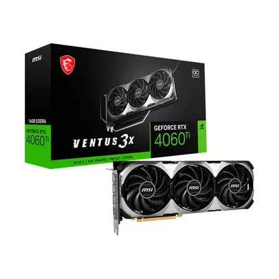 Placa de Vídeo RTX 4060 TI VENTUS 3X 16G OC MSI NVIDIA GeForce