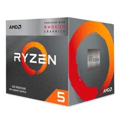 PROCESSADOR AMD RYZEN 5 3400G QUAD-CORE 3.7GHZ (4.2GHZ TURBO) 6MB CACHE AM4, YD3400C5FHBOX