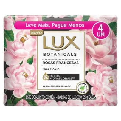 Sabonete LUX Botanicals Rosas Francesas com 4 unidades 85g Leve + Pague -