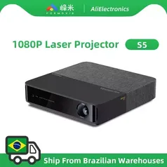 ENVIO DO BRASIL - Fengmi S5 Full HD Mini Projetor Laser Portátil, 1100 ANSI, Smart Home Thea