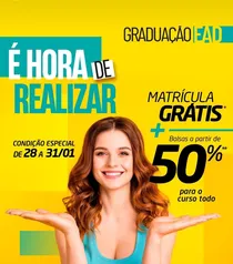 [EAD] MATRÍCULA GRÁTIS + 50% OFF NOS CURSOS DA UNIASSELVI 