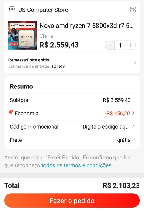 Imagem na descrição da promoção