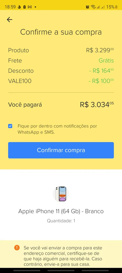 Imagem na descrição da promoção