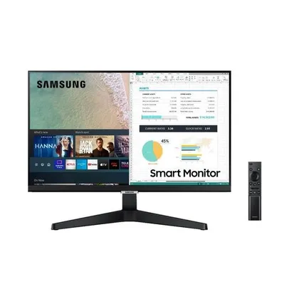 Smart Monitor Samsung 24" Fhd Plataforma Tizen Tap View Hdmi Bluetooth Hdr Preto Serie M5 - LS24AM506NLMZD