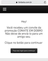 Convite TIM BETA Extra - Promoção Amigo Secreto (Convite extra pra quem é Beta Lab)