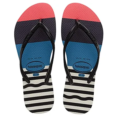 [Prime] Chinelo Slim Harmony, Havaianas, Feminino, Branco/Preto