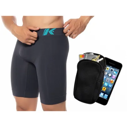 Kit 2 Shorts Térmicos Masculinos + Braçadeira Celular