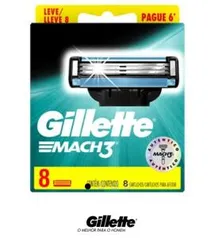 Carga para Aparelho de Barbear Gillette Mach3 - Leve 8 Pague 6