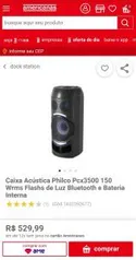 Caixa Acústica Philco Pcx3500 150 Wrms Flashs de Luz Bluetooth e Bateria Interna R$476