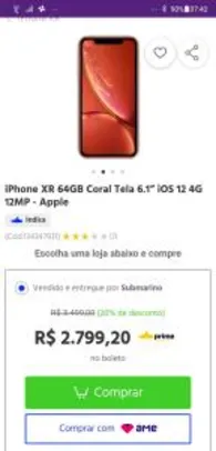 Iphone XR 64gb - boleto