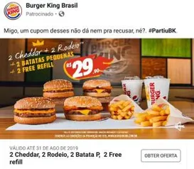 Apresente este cupom e Pague R$30 na compra do combo do BK