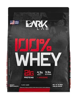 100% Whey Refil Dark Lab | 900g | Serve 30 Porções | Alta Performance | Proteína de Absorção Rápida | (Morango)