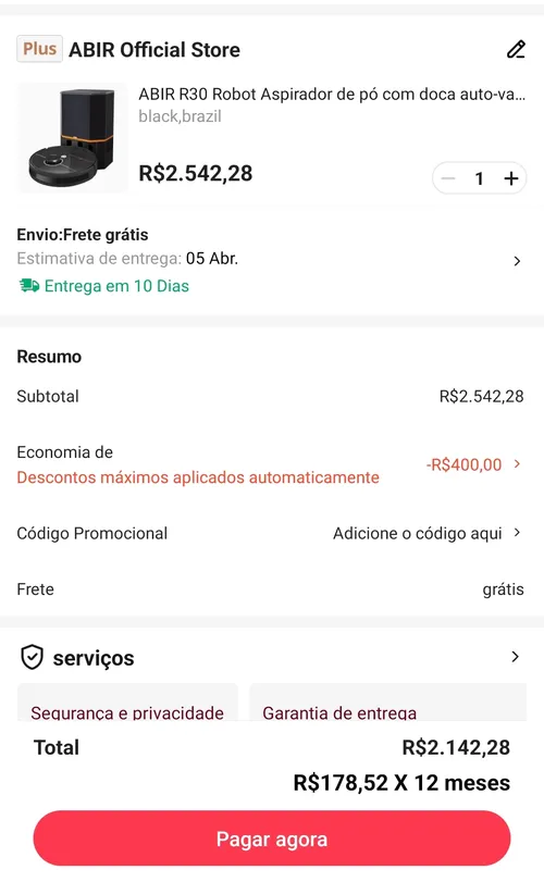 Imagem na descrição da promoção