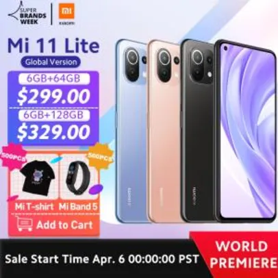 Mi 11 Smartphone Xiaomi Lite - 6/64GB | R$1849