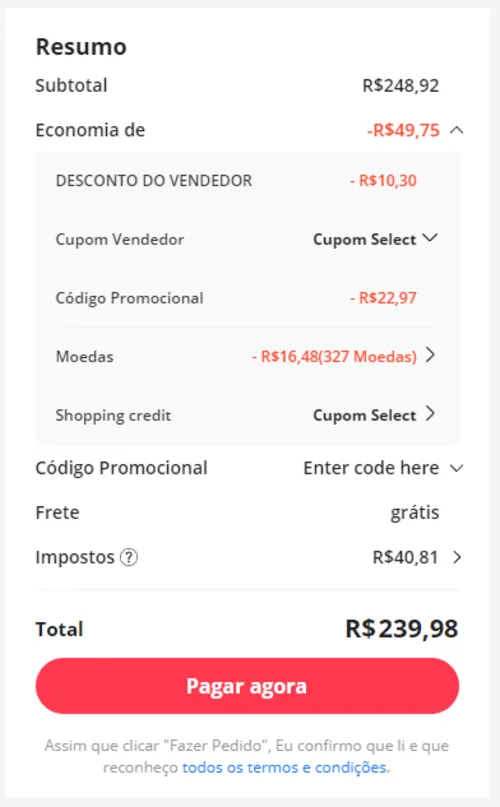 Imagem na descrição da promoção