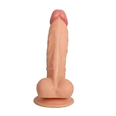 Dídlo realista de pele de 19 cm com ventosa para mulheres, brinquedo macio de PVC, Dîld, massagem relaxante feminina para homens e mulheres