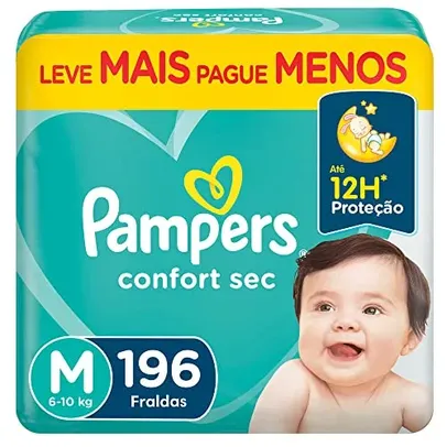 (Rec / Leve 2 R$359) Pampers Fralda Confort Sec M 196 Unidades