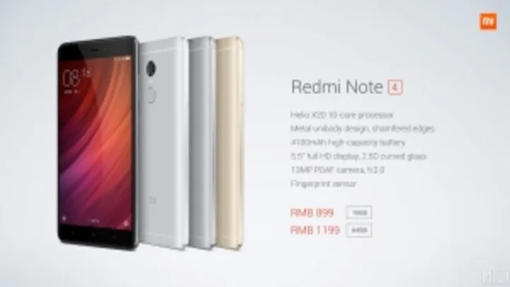 [Bang Good] Xiaomi Redmi Note 4 Fingerprint 5.5-inch 3GB RAM 64GB MTK X20 Deca-core 4G Smartphone