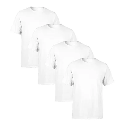 Kit 4 Camisetas Masculina brancas SSB Brand Lisa Algodão