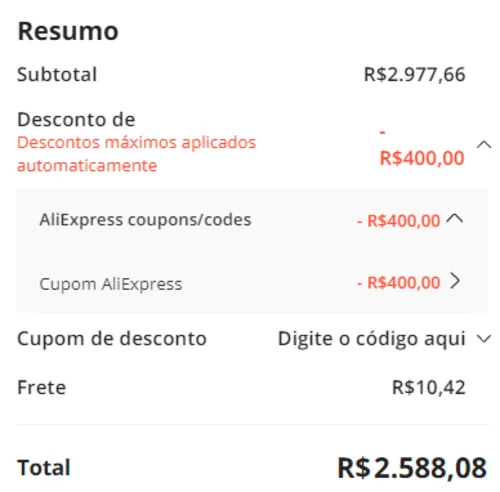 Imagem na descrição da promoção