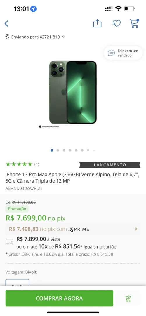 Imagem na descrição da promoção