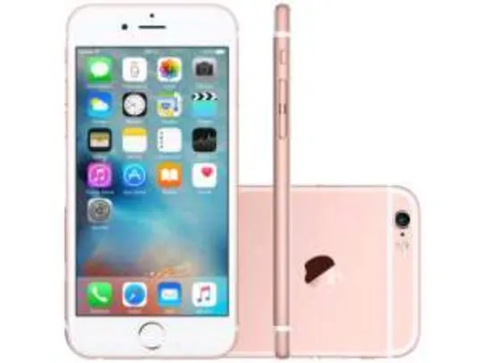 [Clube da Lu] iPhone 6S Apple 16GB 4G iOS 9 Tela 4.7" 3D Touch - Câm. 12MP Proc. Chip A9 Touch ID - Ouro Rosa por R$ 3343