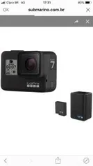 [Cartão Submarino] Kit Gopro Hero 7 Black Chdhx-701-lw + Carregador Duplo De Bateria + Bateria Extra Gopro Aadbd-001