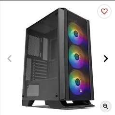 Gabinete Gamer Mancer Narok, RGB, Mid-Tower, Lateral de Vidro, Com 3 Fans, Preto, MCR-NRK-RGB01