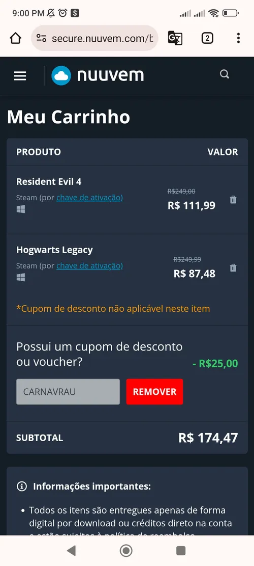 Imagem na descrição da promoção