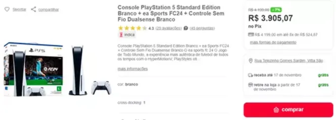 Console PlayStation 5 Standard Edition Branco + ea Sports FC24