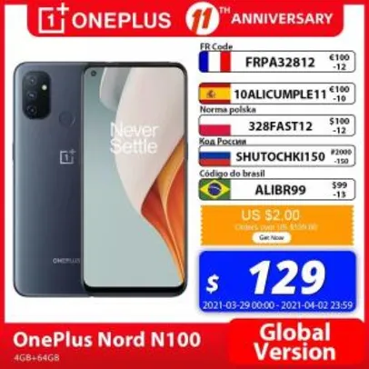 Smartphone One Plus Nord N100 4GB 64GB - R$776