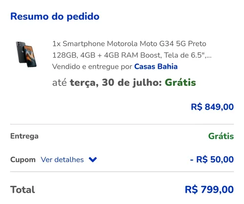 Imagem na descrição da promoção