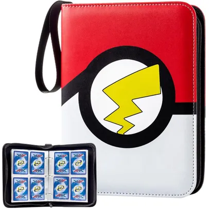 4-Pocket Binder for Pokemon Cards with 50 Removeable Sheets Holds 400 Cards, Card Book Collector Alb