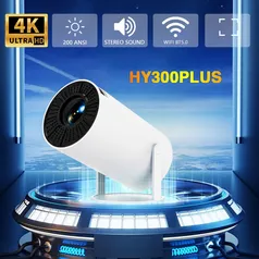 [Taxa Inclusa/Moedas] Projetor H300 Plus - Android 11, Wifi6 2.4G/5.8G, BT 5.0, Suporte Nativo 1280*720P 4K 200 ANSI