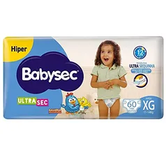 Fralda Babysec Ultrasec Galinha Pintadinha, Azul, XG, 60 unidades