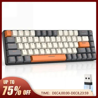 [IMPOSTOS INCLUSOS] Teclado Mecânico Sem Fio K68, 2.4GHz e Bluetooth           