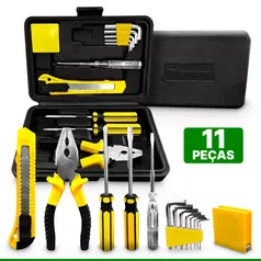 Kit de Ferramentas Com Maleta 11 Peças Alicate Chave Phillips Fenda