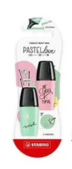 [PRIME]Marca Texto Boss Mini Pastellove, Stabilo 55.3009, Blister c/2 (1 Verde e 1 Rosa) | R$14