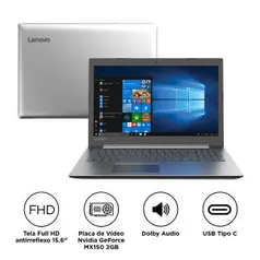 Notebook Lenovo Intel Core i7 8GB 1TB Placa de Vídeo 2GB Tela 15.6" Windows 10 Ideapad 330 15IKB 81FE0000BR