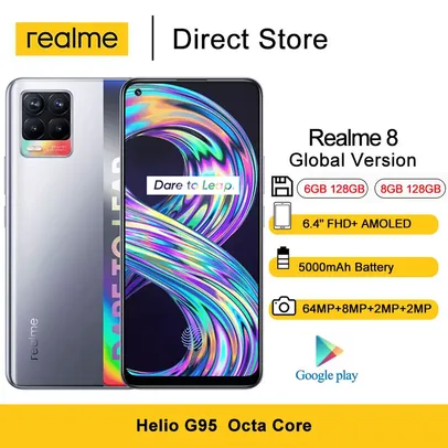 Smartphone Realme 8 Mobile Phones Android 11 6gb / 128gb