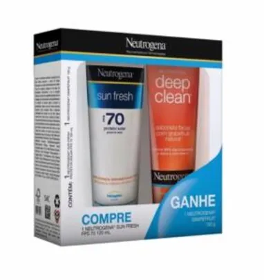 Protetor Neutrogena Sun Fresh Fps70 120ml Grátis Deepclean Grapefruit 150g