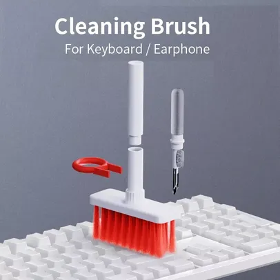 [APP/Taxa Inclusa/LER A DESCRIÇÃO] - Kit 5 em 1 para Limpeza Fones de Ouvido, Extrator Keycap, Earbuds Cleaner, Case Cleaning Tools, Airpods Pro