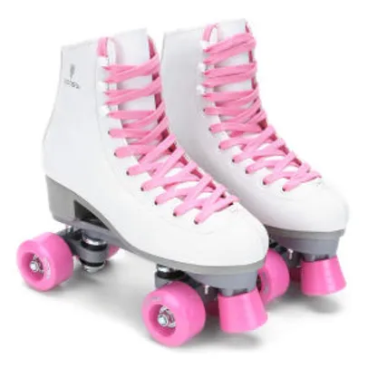 Patins 4 Rodas Feminino Gonew Quad Retrô - Branco - R$185