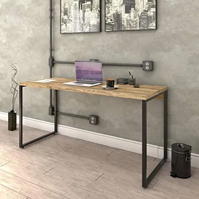 [PRIME] Mesa Escrivaninha Industrial 150cm Trevalla Kuadra Cor Carvalho